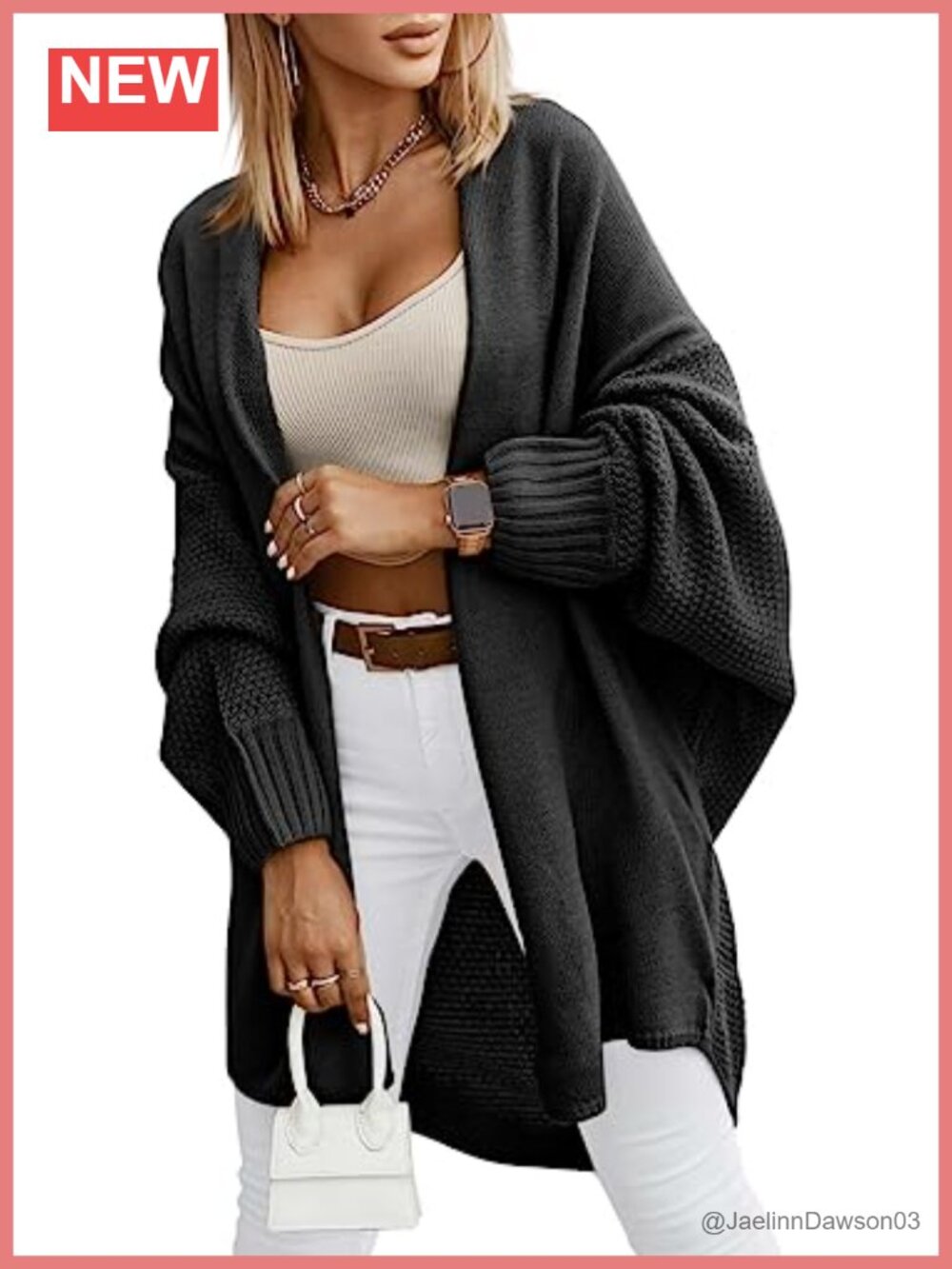 Women's Lantern Sleeve Open Front Cardigan Sweater